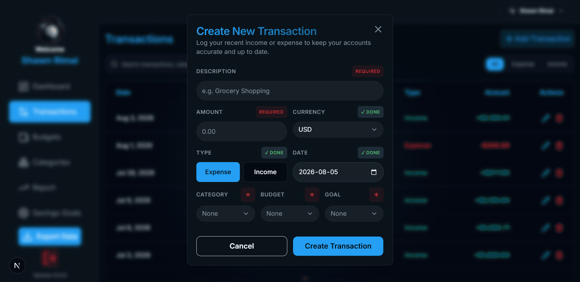 3. Track Transactions