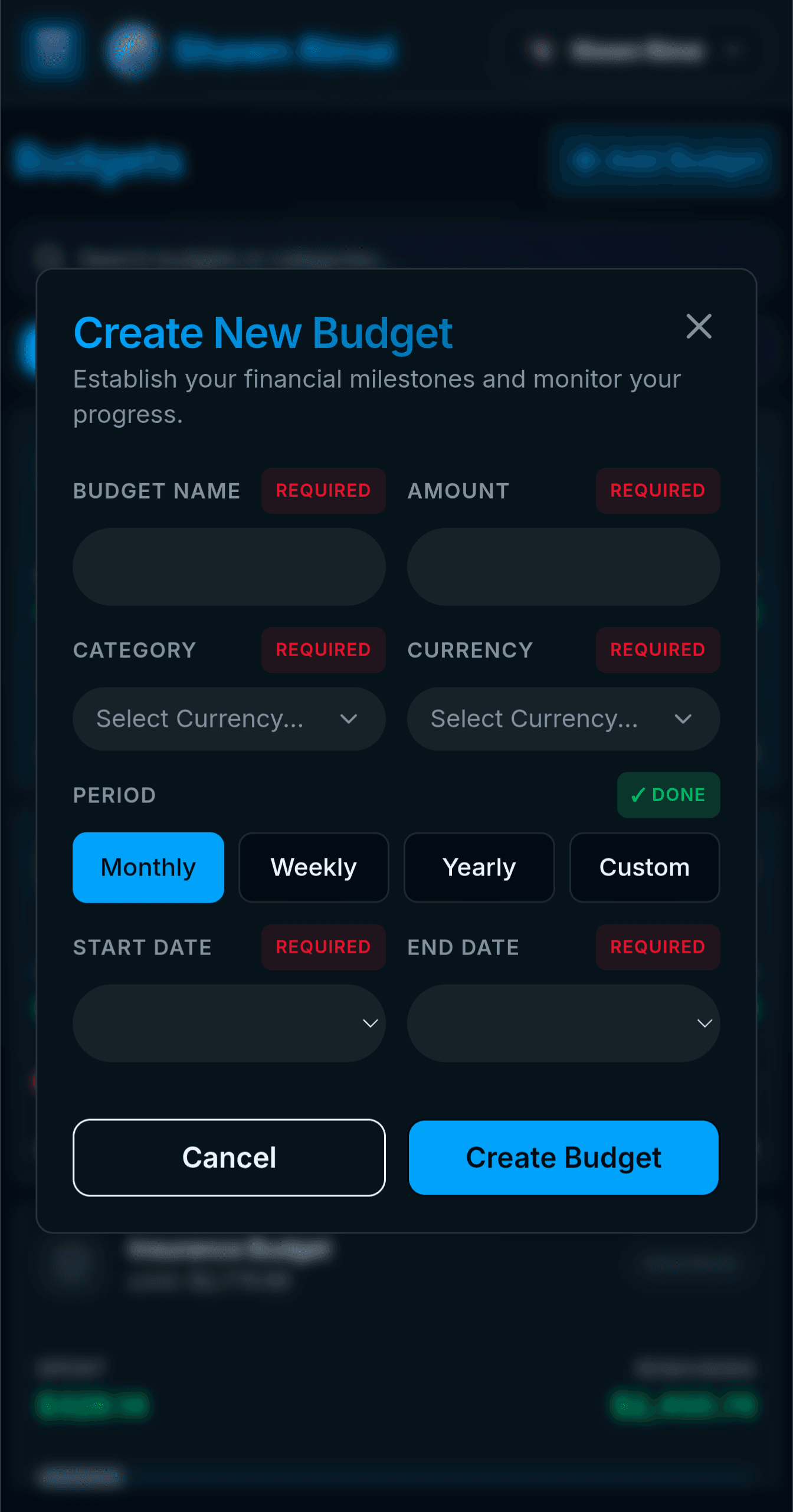5. Create & Edit Budgets